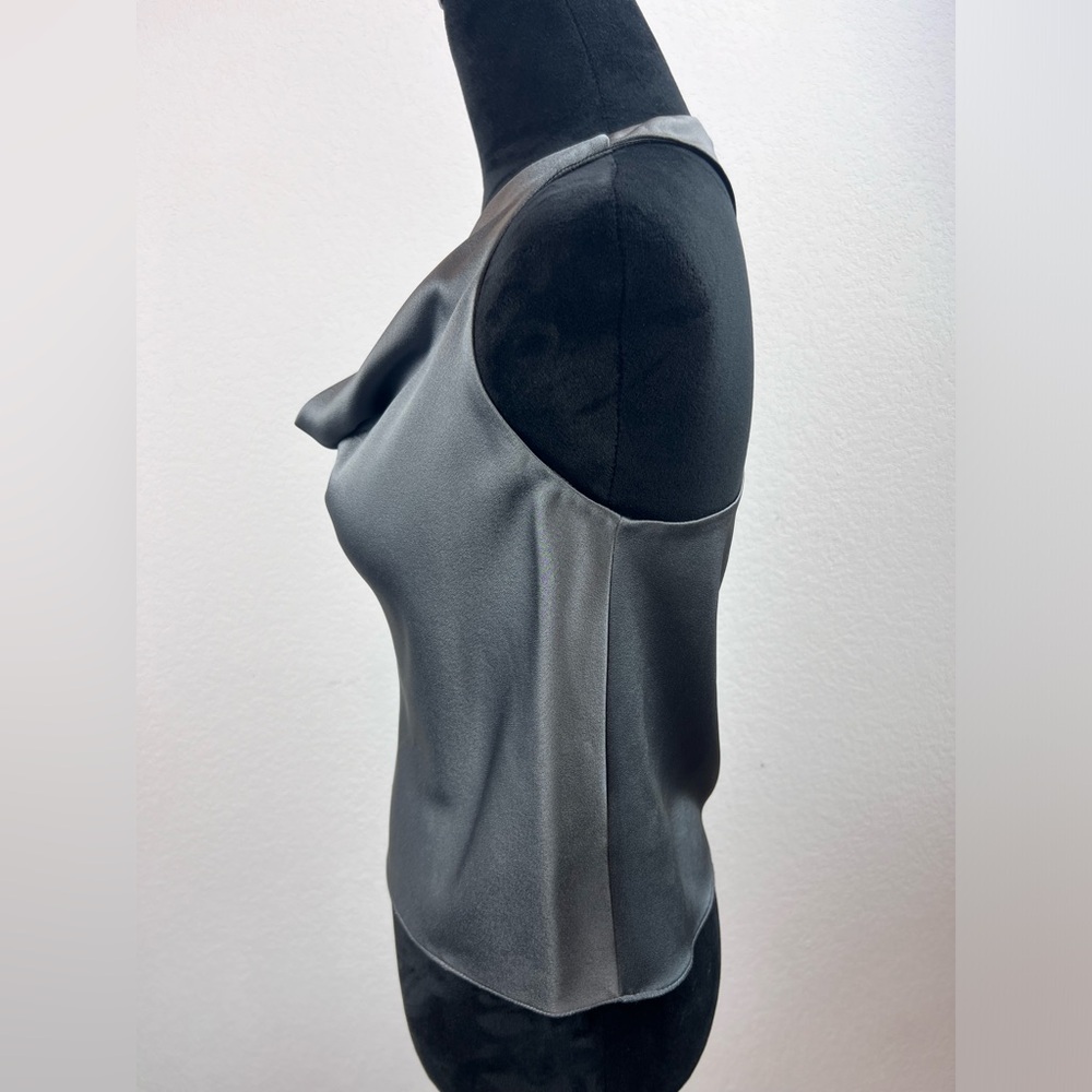 Alice + Olivia Gray Satin Cowl Neck Top - Picture 2 of 12